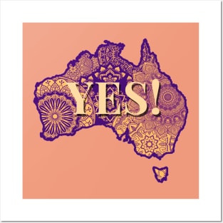 Vote YES Indigenous Voice To Parliament Uluru T-Shirt Shirt Tee Posters and Art